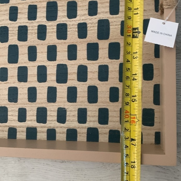 Wooden tray large oversized printed teal with handles new home decor traditional - Picture 6 of 12